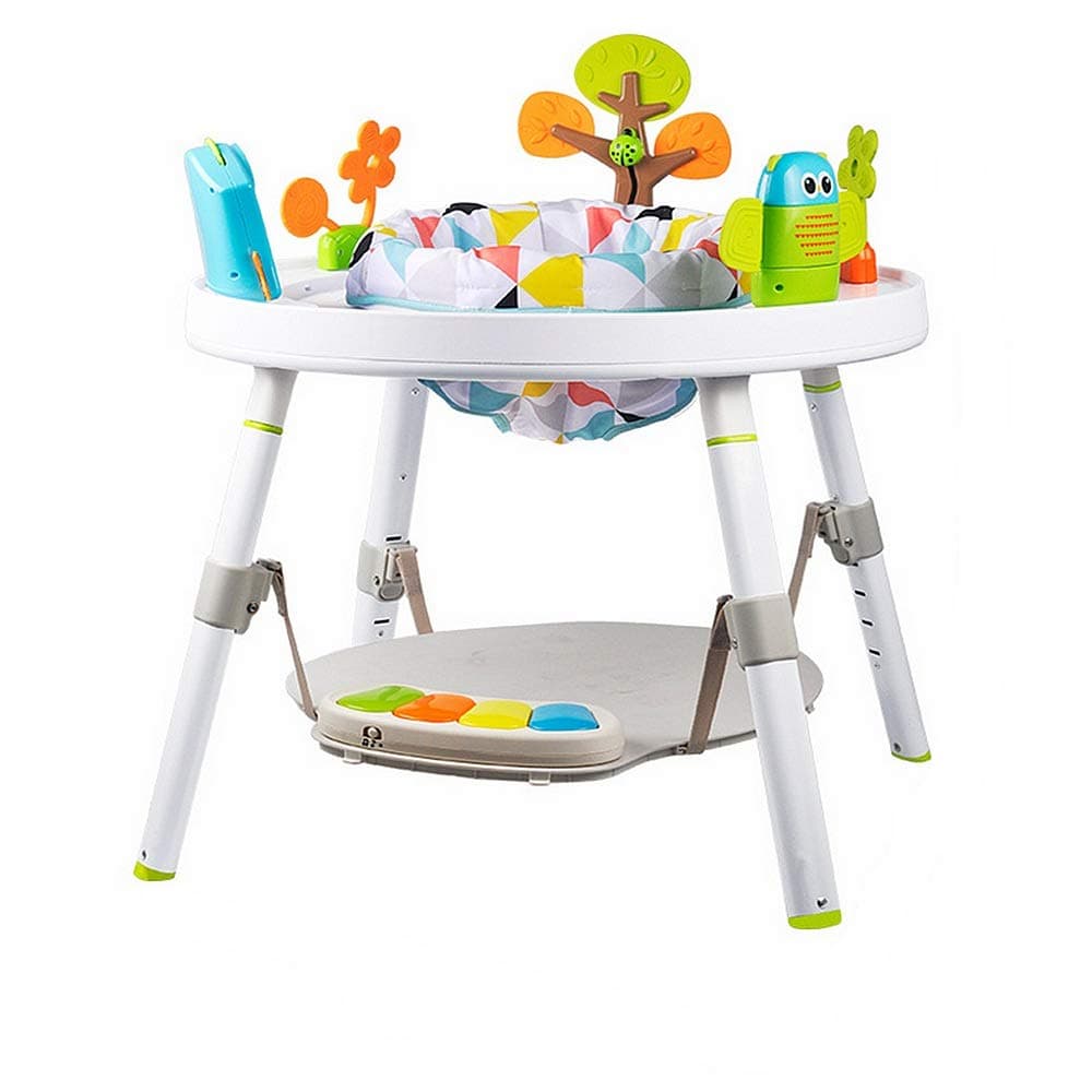 LIUXING-hm Baby Walker With Wheels Exersaucer Bounce 3-in-1 Activity Walker -Seated Or Walk-Behind Position Easy To Fold Fun Toys & Activities For Baby