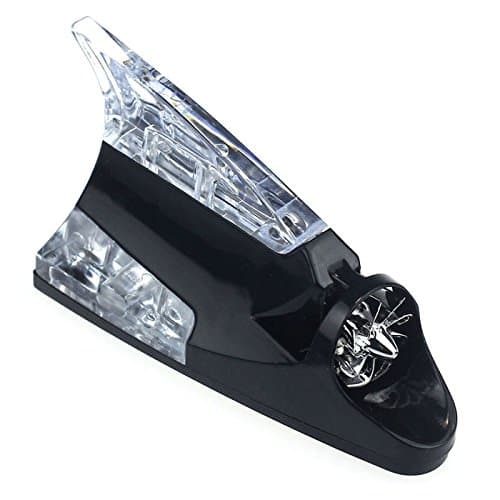 Giveumore Car Auto Wind Power LED Light Shark Fin Antenna Warning Flash Lamp Decoration Multi-Color Available (Black)