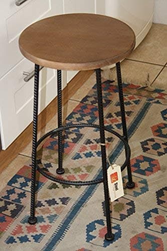 Steel Magnolias Barley Twist fixed height kitchen & bar stool - Pewter