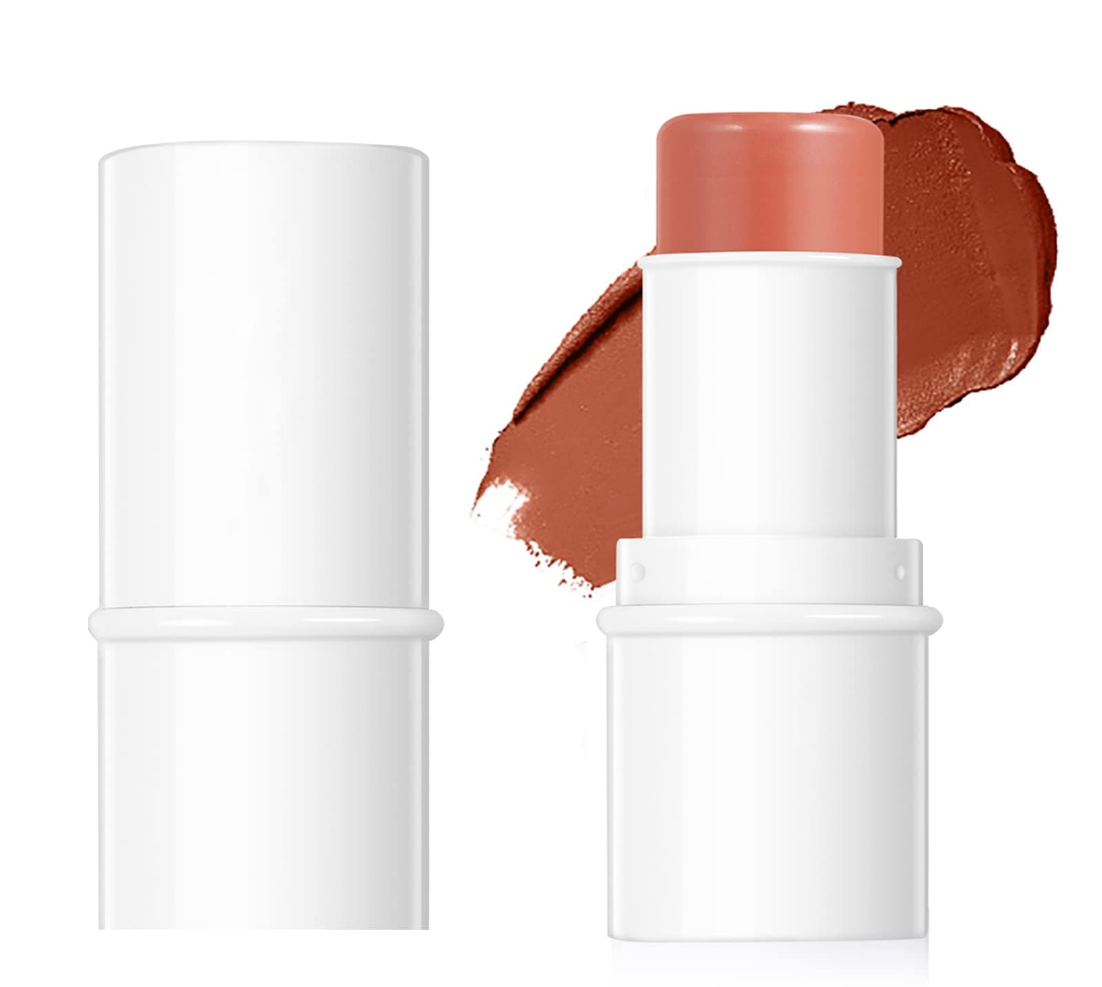 Blush Stick,Monochromatic Multi Stick,Matte Cream Blush Stick for Cheeks,Eyes and Lips Makeup,Easy To Use On The Go(06# Coral)