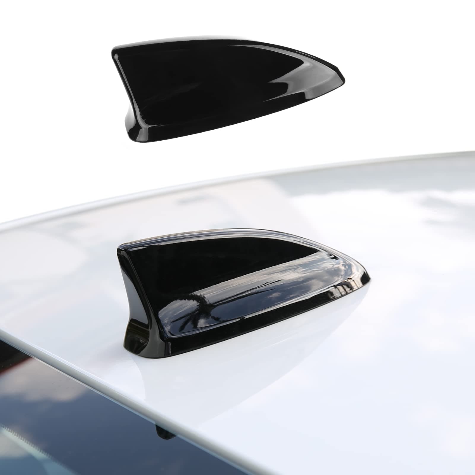 CKE Compatible with Honda Civic 2026 2025 2024 2023 2022 Compatible with Acura Integra 2026 2025 2024 2023 Accessories Car Shark Fin Antenna Topper Roof Aerial Cover Trim -Glossy Black