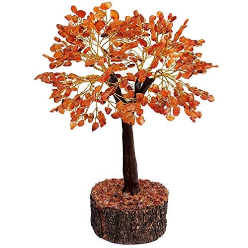 Divine Magic Carnelian Money Wealth Prosperity Crystal Stone Tree | Spiritual Going Away Housewarming Gifts For New Home Décor