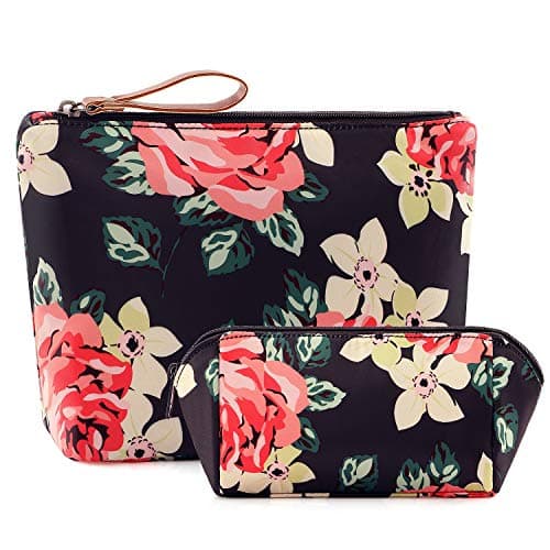 Lorfancy Travel Makeup Bag Toiletry Cosmetic Peony Pouch for Purse Handy Waterproof Floral Makeup HandBag Case Cute Peony Jewelry Toiletry Organizer for Women Girls