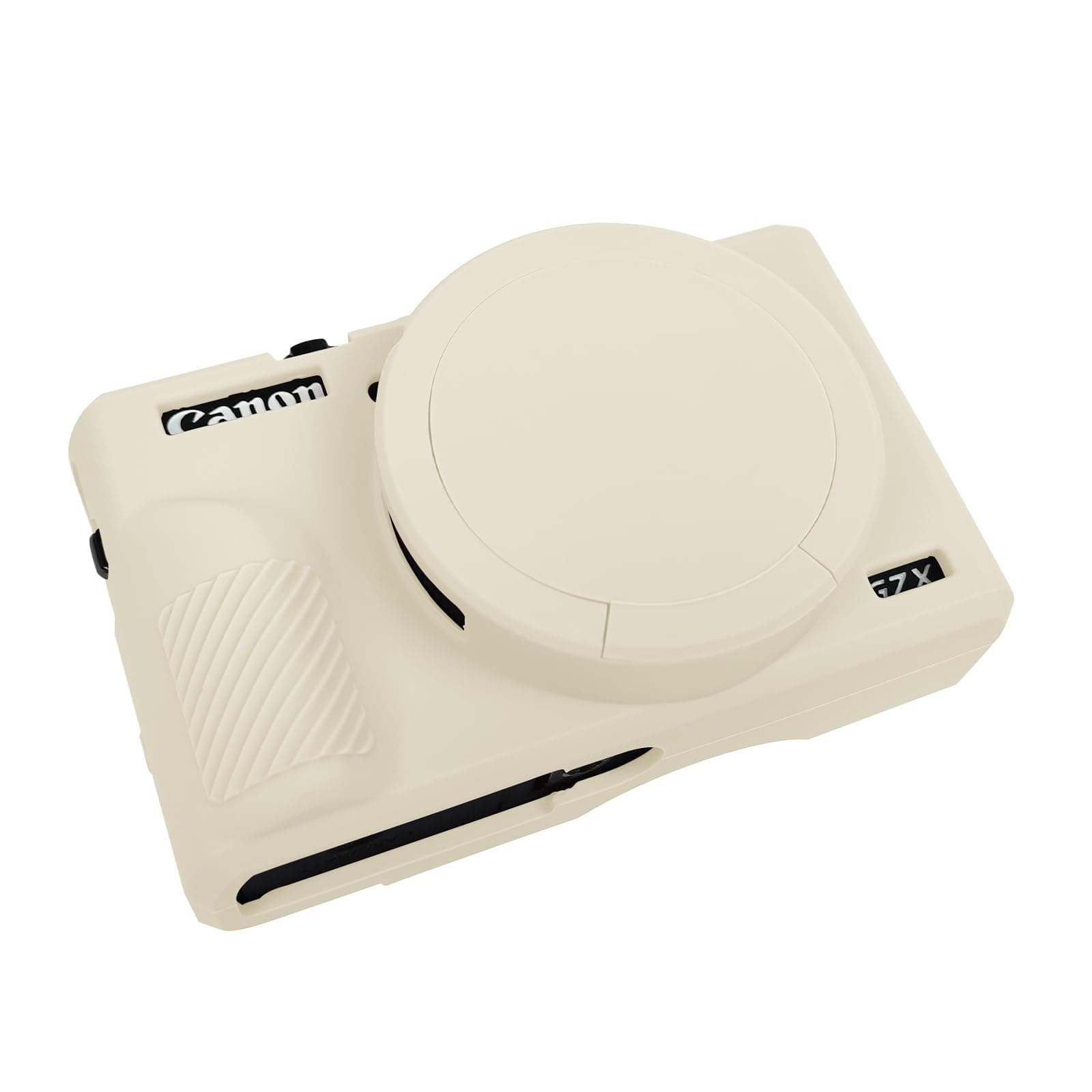 Camera Case for Canon G7 X Mark III, G7X3 Camera Cover Soft Silicone Protective Case Camera Body Skin Sleeve with Removable Lens Cover for Canon Powershot G7X Mark III DSLR Camera,Beige