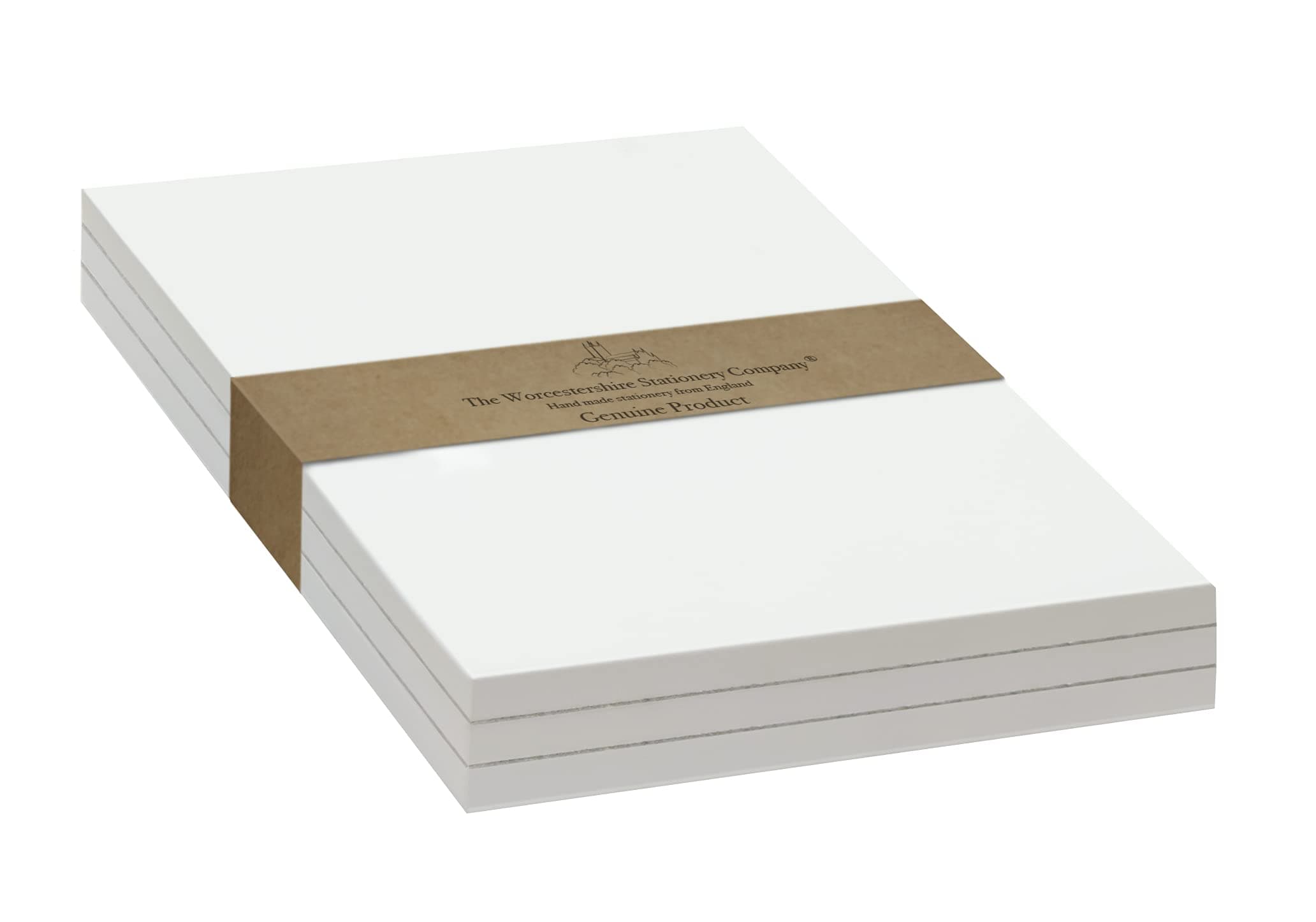 The Worcestershire Stationery Company 4.1" x 5.8" (A6) Note pad/scratch pad, Plain, Pack of 3, 50 Sheets per pad, 80gsm FSC Paper, Zero Plastic Packaging