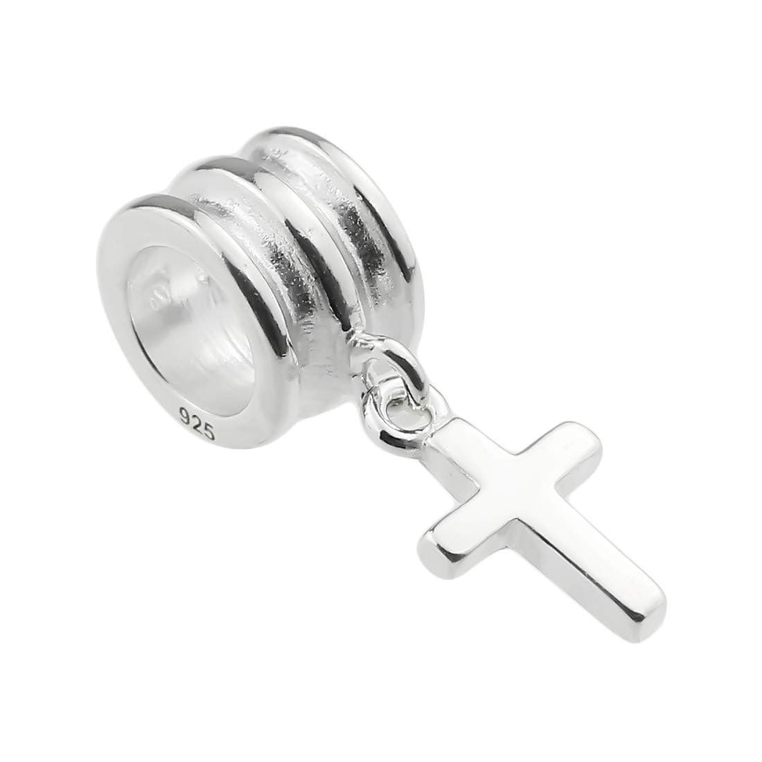 Beads Hunter Holy Cross Dangle Charm .925 Sterling Silver European Style Charms Fashion Jewelry