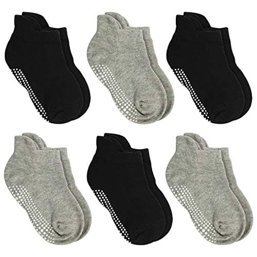 Anti Slip Non Skid Ankle Socks With Grips for Baby Toddler Kids Boys Girls