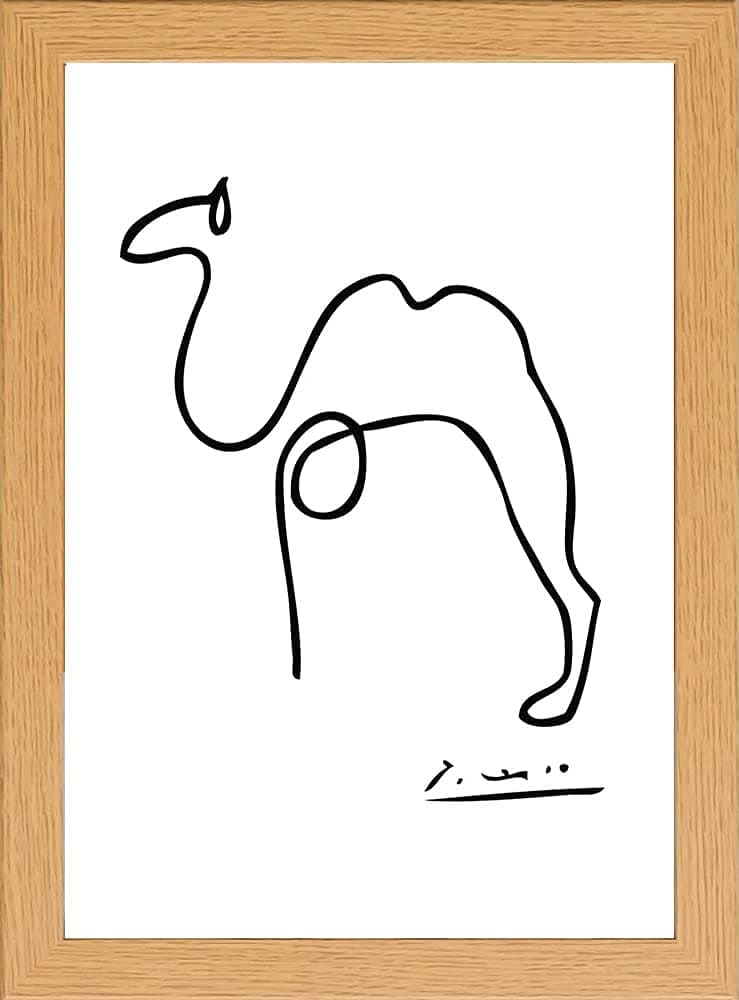 stortvalley Pablo Picasso Camel Line Drawing Print in Glass Fronted 10" x 13.5" Frame
