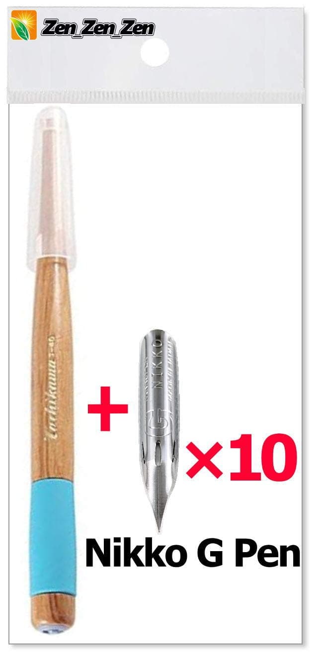 Tachikawa Pen Nib Holder(T-40) + Nikko G Pen Nib Pack of 10(NG-10),and Anti Rust Paper included