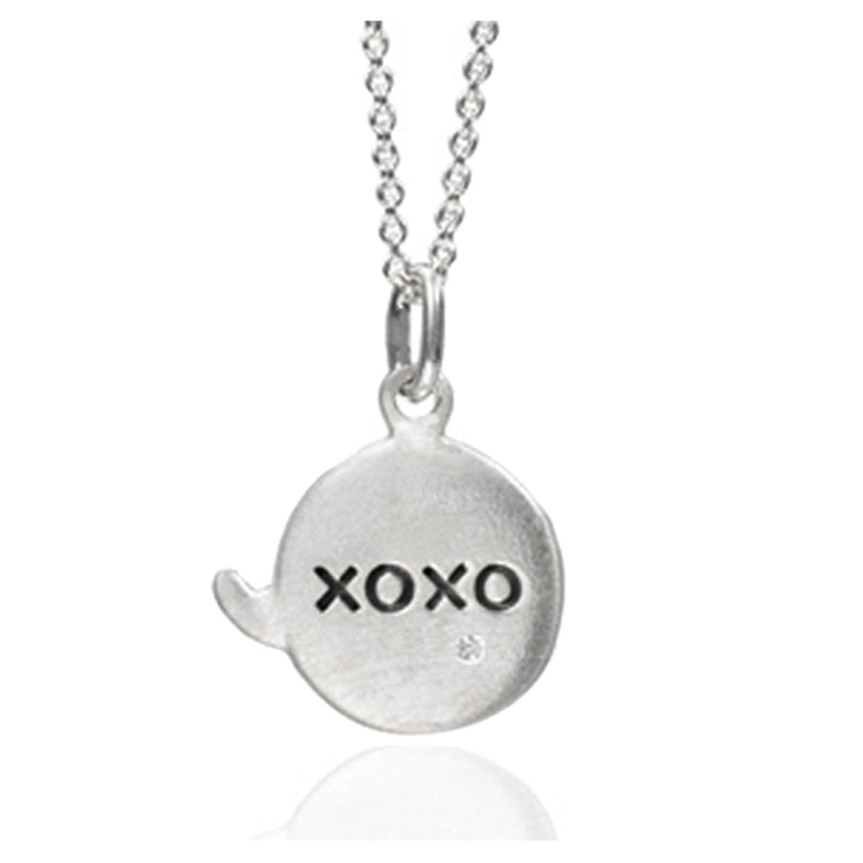 OWC Sterling silver XOXO Chat Charm with diamond accent