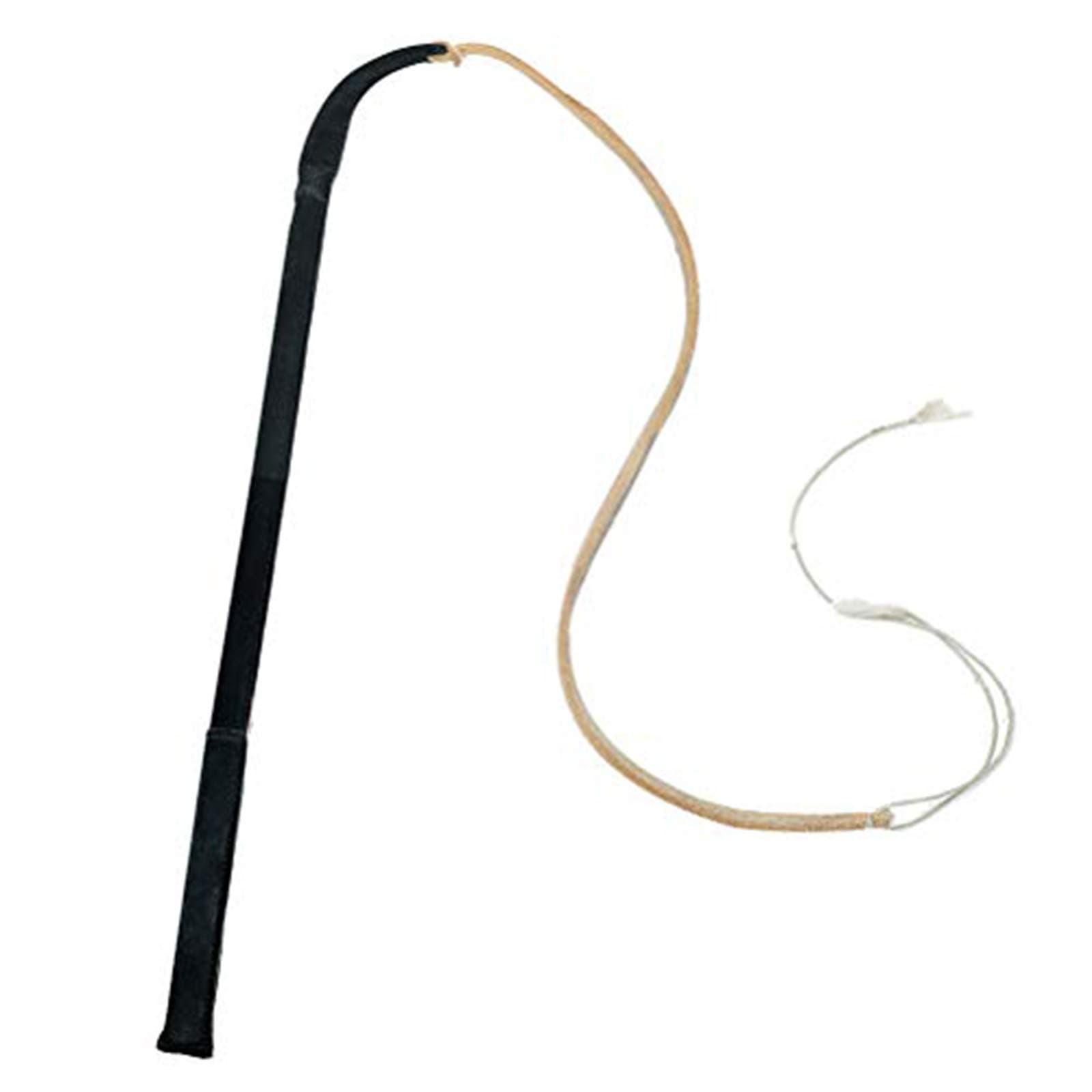 Leather Dog Agitation Whip Stick with Handle for Schutzhund German Shepherd Medium Large Dogs Training Black L