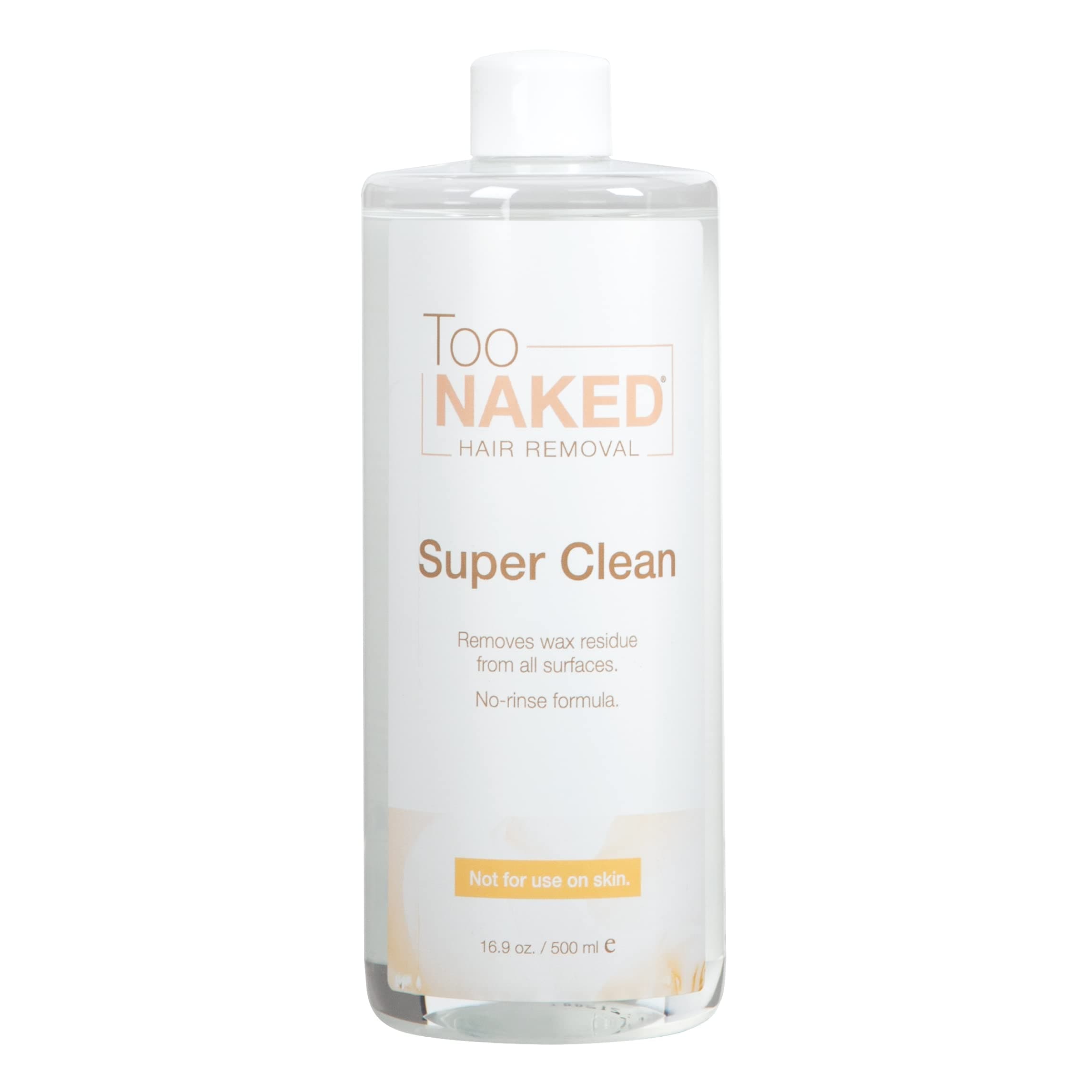 Too Naked Hair Removal Super Clean Wax Warmer Cleaner, Wax Surface Cleaner, 100% Vegan, 16.9 oz.