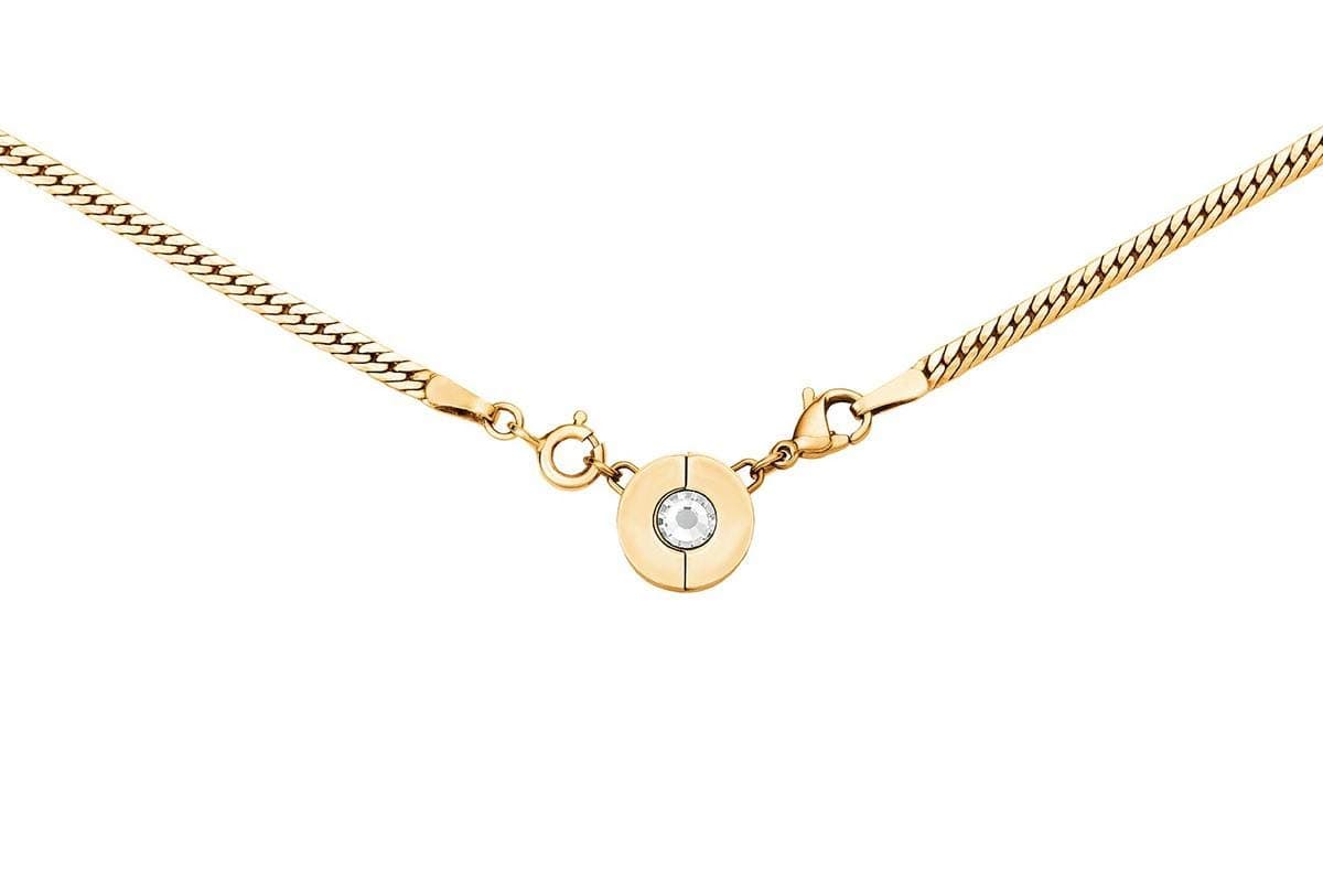Necklace Fairy Locking Clasp Adapter - Gold Plate - New Enhanced Modern Round Crystal Design