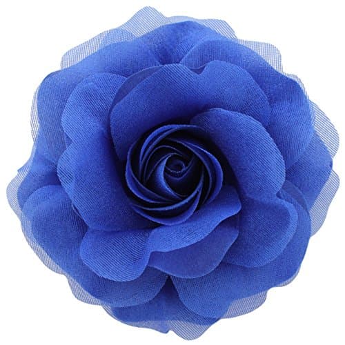 Sara Monica Flower Hair Clip and Pin: Snow Rose: Made in the USA (Royal Blue)