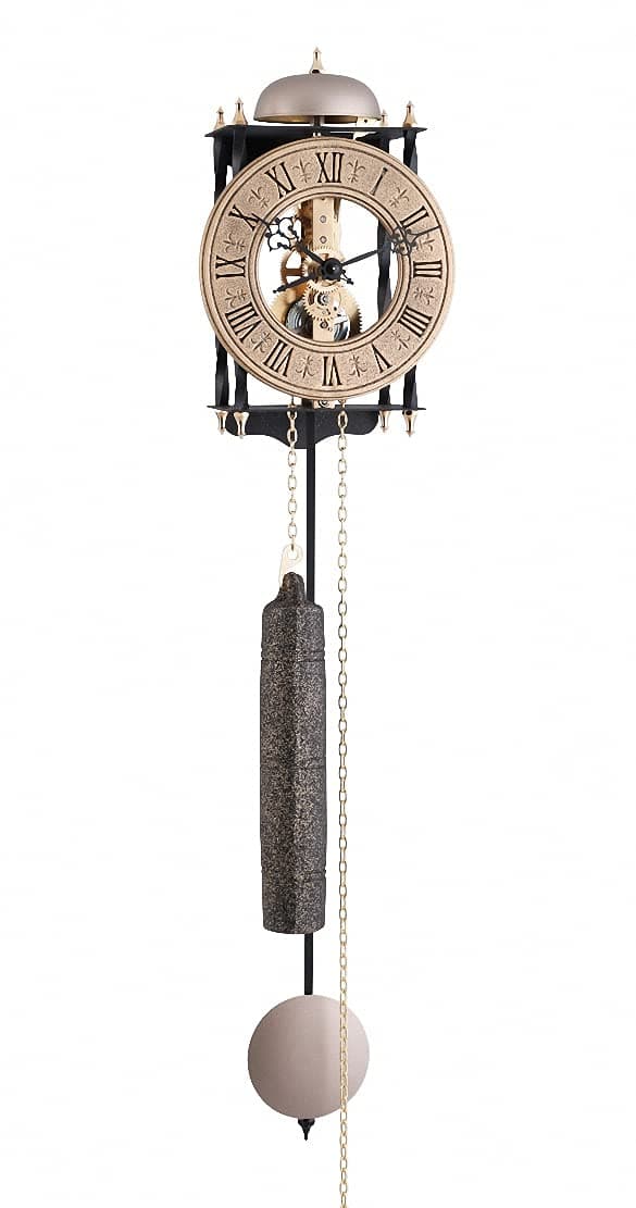 70504-000701 Antique Style Wall Clock with Skeleton Movement and Strikes on the Hour