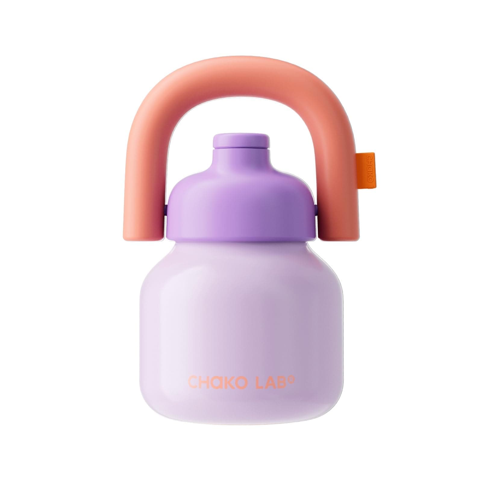 Water Bottle with Straw and Carry Handle | Wide Mouth vacuum insulated stainless steel Bottles | Reusable, leak-proof and BPA-free | 33oz (Purple&Orange)