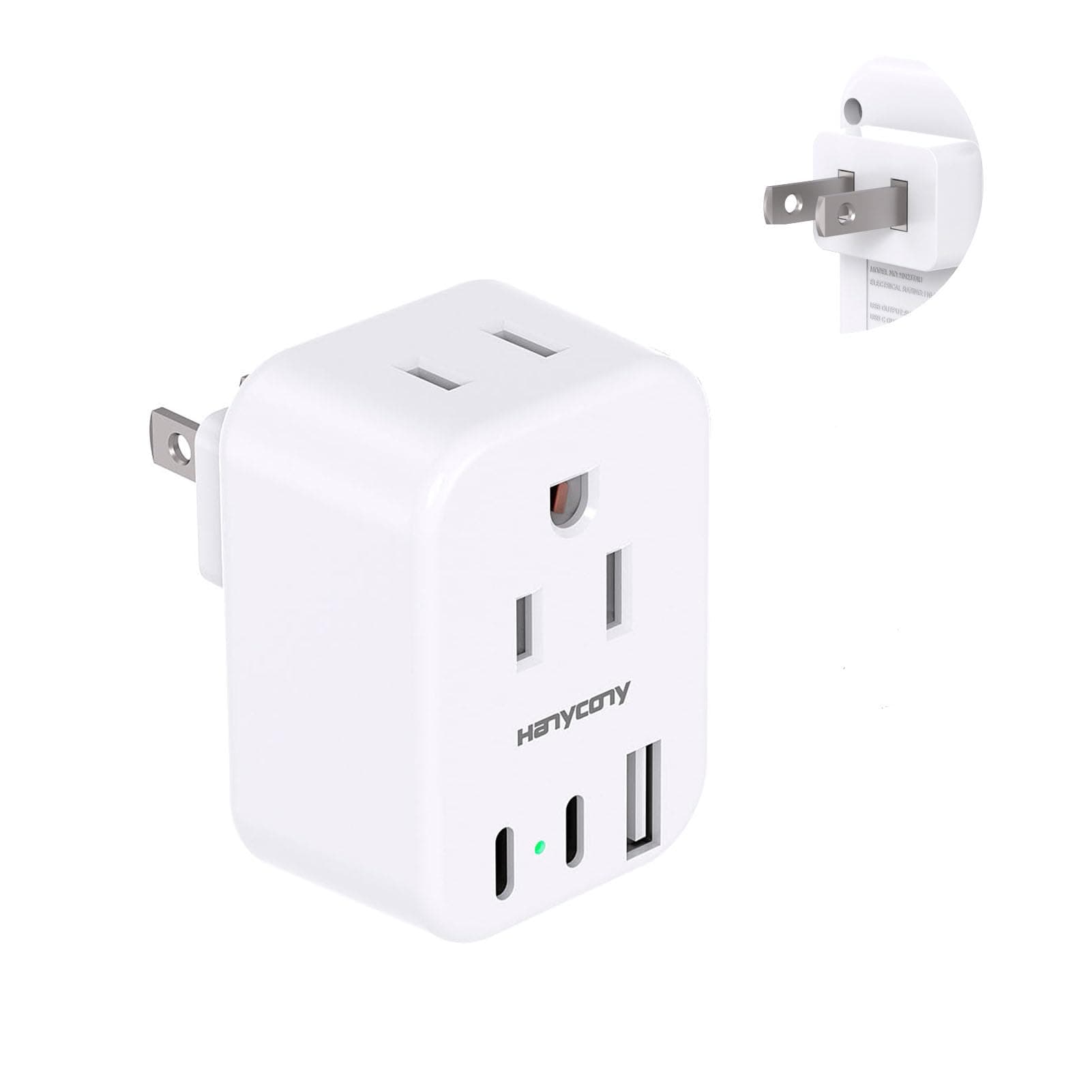 HANYCONY US to Japan Plug Adapter, Japan Power Travel Adpter with 2 Outlets 3 USB Ports(2 USB C), Type A Plug Adapter for Amercian USA to Japanese China Canada Mexico Philippines Peru