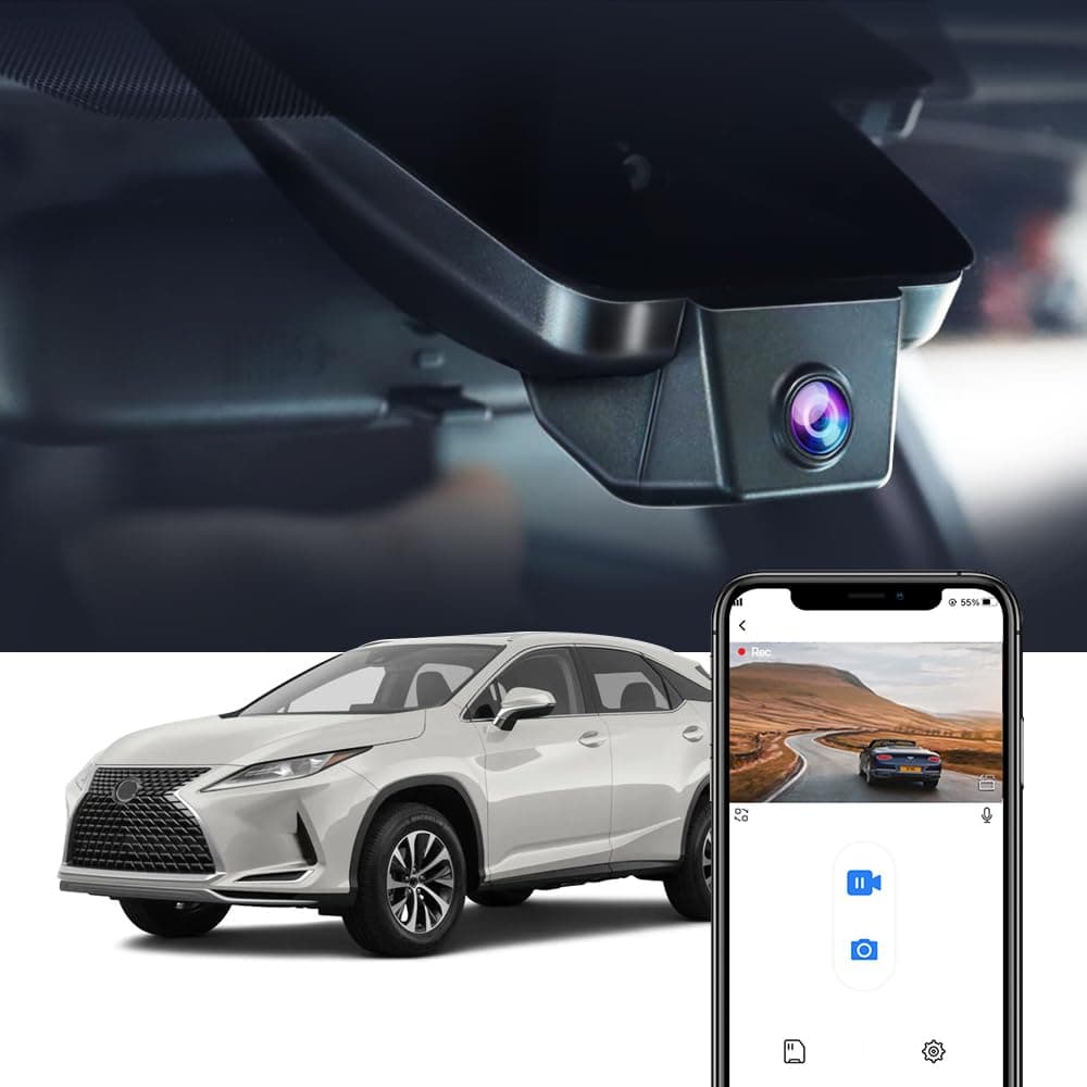 Fitcamx 4K Dash Cam Suitable for Lexus RX 350 450h 350L F Sport Luxury 2016 2017 2018 2019 2020 2021 2022 (Model B), 2160P Video WiFi, OEM Style, Parking Mode, Loop Recording, Plug&Play, 64GB Card
