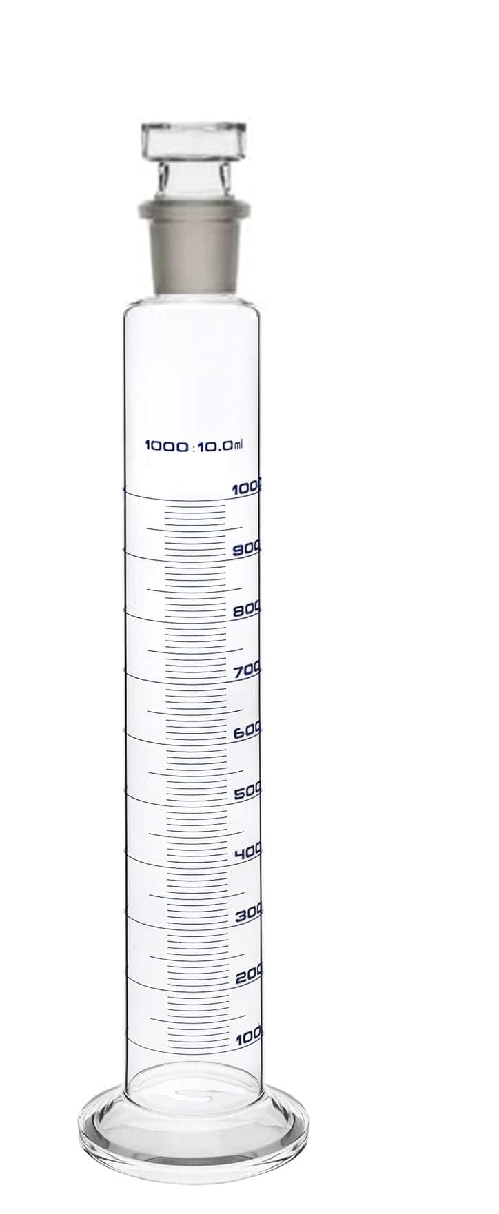 Witeg Borosilicate Measuring Cylinder With Socket 50 ML And One Glass Stopper |Pack of 1 |