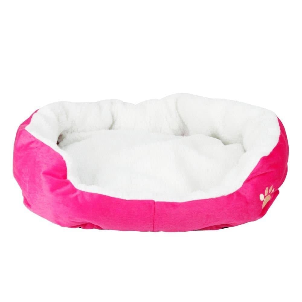 Soft Fleece Cozy Warm Nest Bed House Cotton Mat for Puppy Cat,Dog,Pet (Medium, Pink)