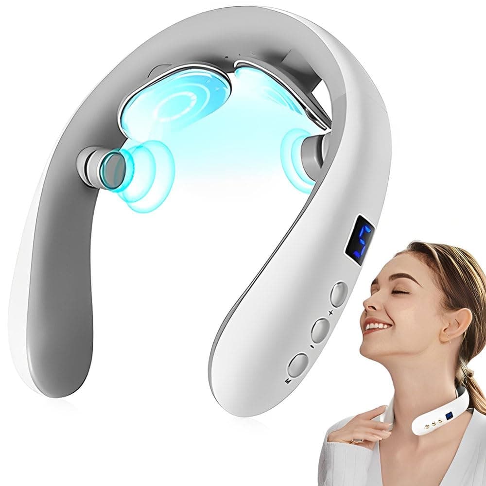 Neck Massager with Heat, Electric Pulse Neck Massager for Pain Relief, Wireless Neckology Intelligent Massager for Women