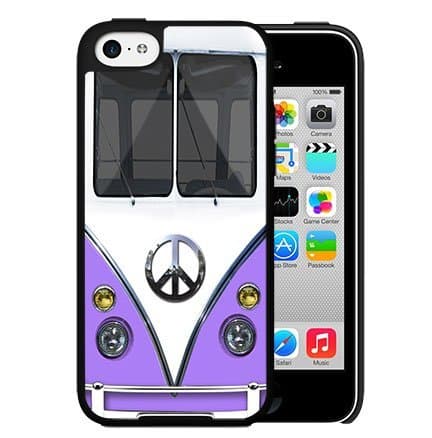 Purple Retro Hippie Mini Van Hard Snap On cell Phone Case Cover iPhone 5c