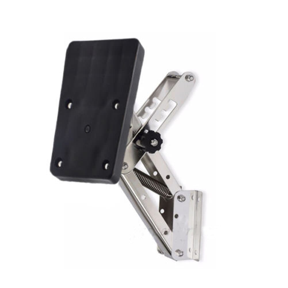 Marine Stainless Steel Auxiliary Outboard Motor Bracket FOR 2-STROKE MOTORS - Up To 25hp (Stainless Steel - Black)