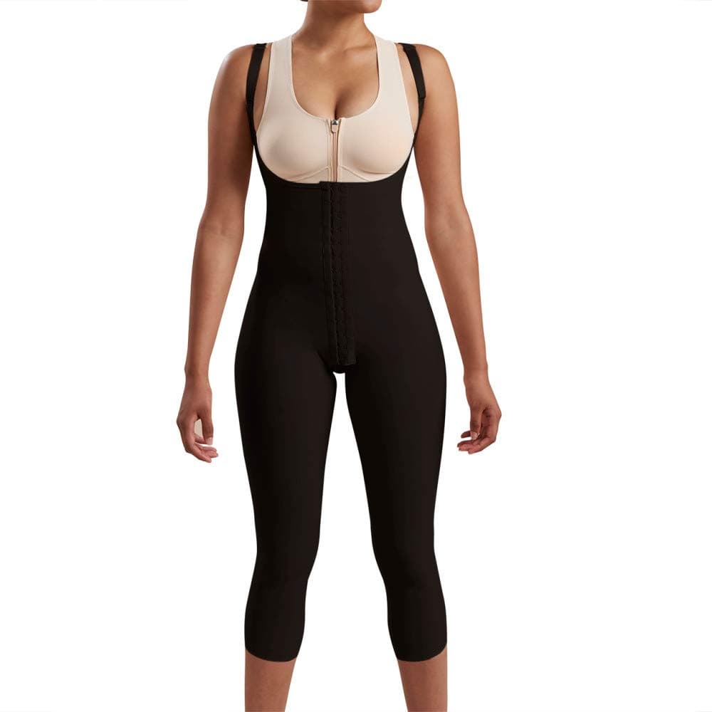 Marena Recovery Mid-Calf-Length Post Surgical Compression Girdle with High, Black, XS