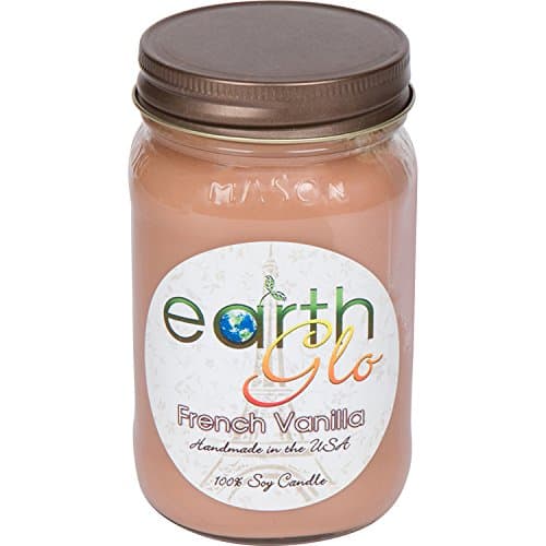 EarthGlo Scented Candle ~ 16oz French Vanilla Jar Candle ~ Large Soy Candle In Gift Box