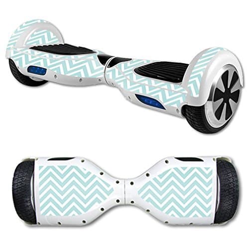 Protective Vinyl Skin Decal for Self Balancing Scooter Hoverboard mini hover 2 wheel unicycle wrap cover sticker Aqua Chevron - (DECAL ONLY)