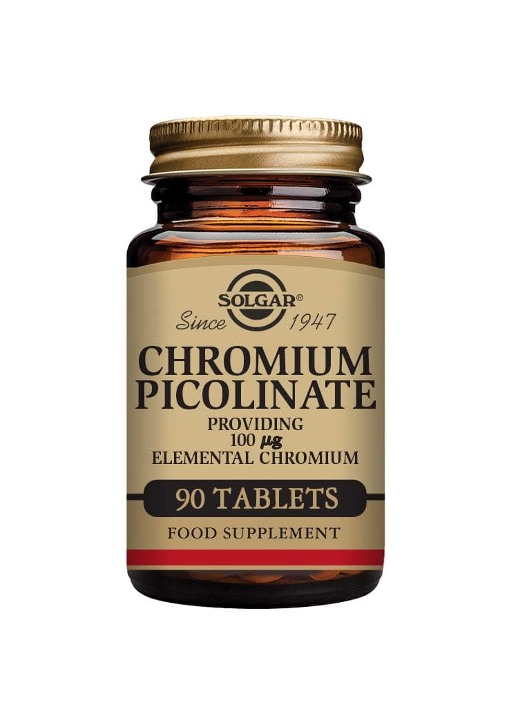 Chromium Picolinate 100 mcg Tablets - Balances Blood Glucose Levels - Supports the Metabolism - Easy to absorb - Food Supplement - Vegan, Vegetarian, Kosher - Pack of 90