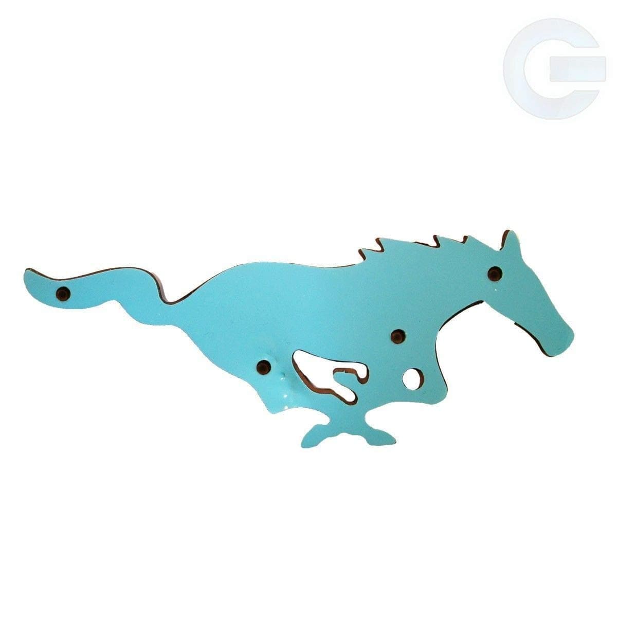 Auggies FM-RM-B Mustang Running Horse Pony Side Emblem Badge Plate Self- Adhesive For Mustang Emblem Decal - 6" x 2.5" (Black)