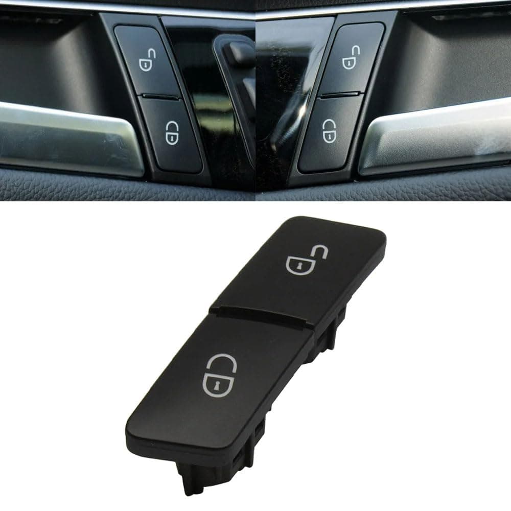 Interior Door Unlock Lock Button Control Switch Replacement Trim for Mercedes Benz C-Class W204 GLK 204 E-Class W212 W207 GL ML GLE GLS W166 W463 W156 (Black Right)