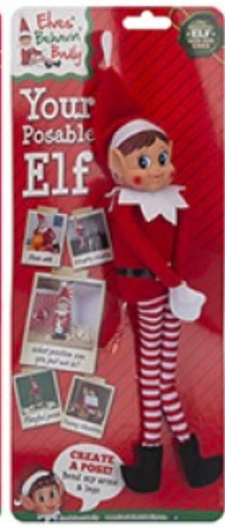 dqv131xx lves Behavin Badly 12" Bendable Poseable Elf with Vinyl Head, Red