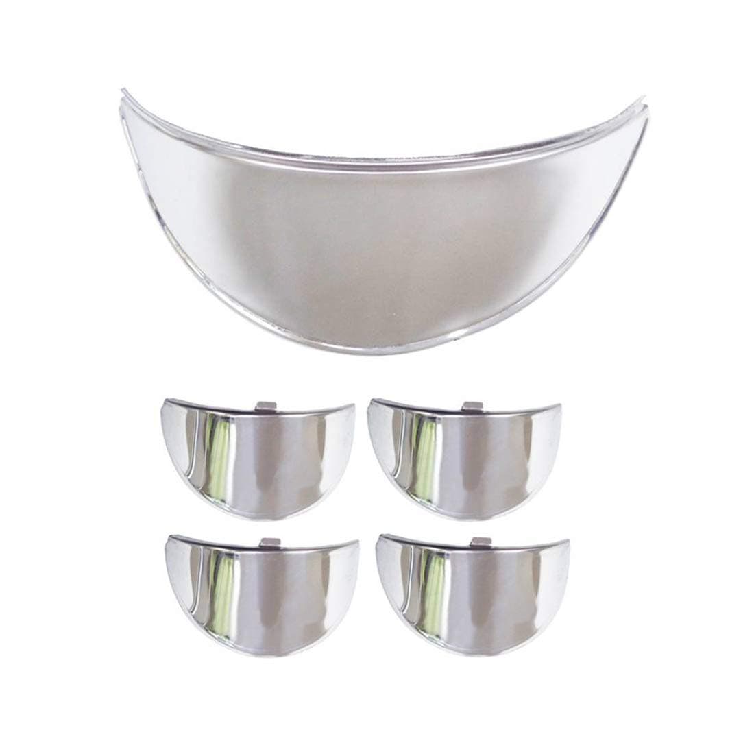 BikeNwear Combo Set Bullet Motorcycle Head Light Shade & Indicator Shade Set - Silver