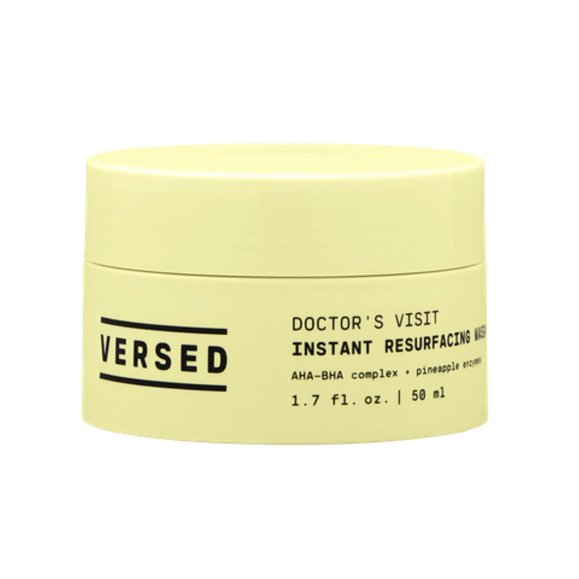 Versed Doctor's Visit Skin Resurfacing Face Mask - Glycolic Acid + Lactic Acid Face Exfoliant for Dark Spots & Skin Texture - AHA BHA Enzyme Mask to Brighten, Smooth Rejuvenate Skin (50ml)