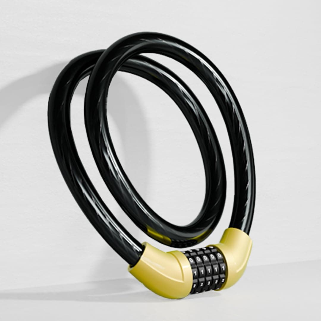 E MOTORAD - RIDE THE ELECTRIC REVOLUTION Stainless Steel Emotorad Fortknox Bicycle Lock With 5 Digit Code Anti-Theft Strong Cable And Resettable Number Lock For Cycle/Bike (Fortknox Pro), Black