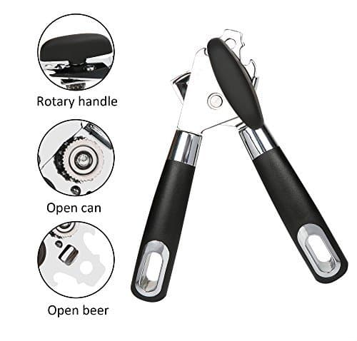 Can Opener Jar Openers Ougilay Manual Safety Smooth Edge Heavy Duty Good Grips Stainless Steel Safety Portable Bottle Opener Tin Openers In Kitchen Cooking Camping For Seniors