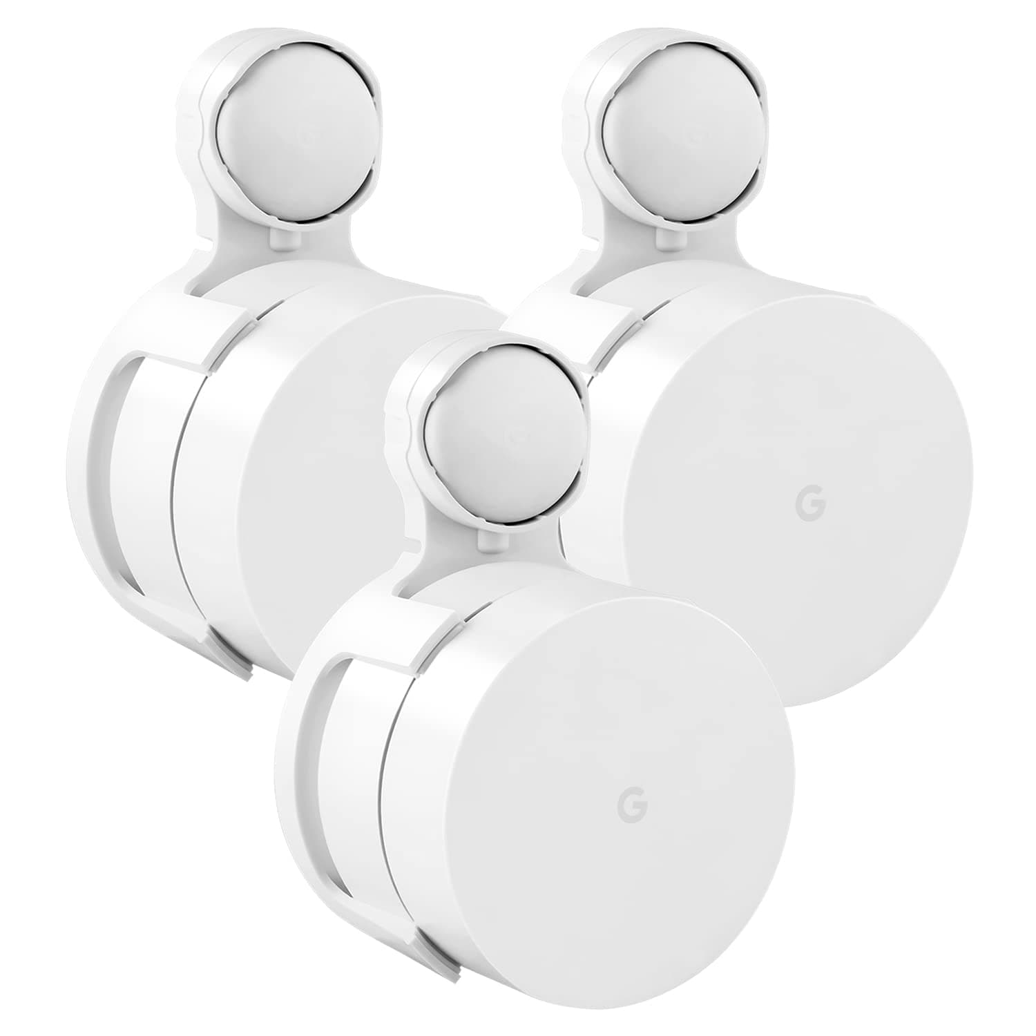 Google WiFi Wall Mount 3 Pack, WiFi Accessories for Google WiFi 1st Generation System and Google WiFi Router Without Messy Wires or Screws (White(3 Pack))