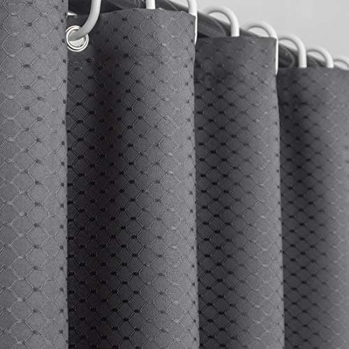 Ebecede Gray Fabric Shower Curtain 72 x 72 for Master, Guest, Kids', College Dorm Bathroom, Heavy Weight Fabric Bath Curtain for Hotel Home Decor, Dark Gray