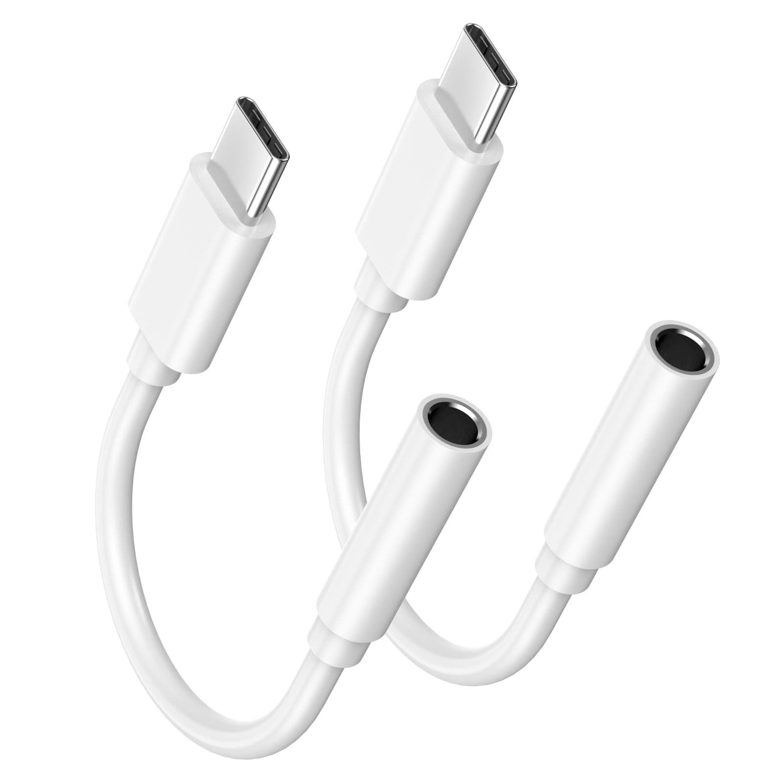 [MFi Certified] iPhone 15 Headphone Adapter, 2 Pack USB Type C to 3.5mm Headphone Jack Aux Audio Adapter Dongle Compatible for iPhone 15/15 Plus/15 Pro/15 Pro Max, iPad Pro, Galaxy S24 S23 S22 Ultra