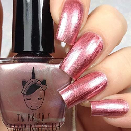 Twinkled T Stamping Polish Opaque in 1 Coat Dazed (Metallic Pink)