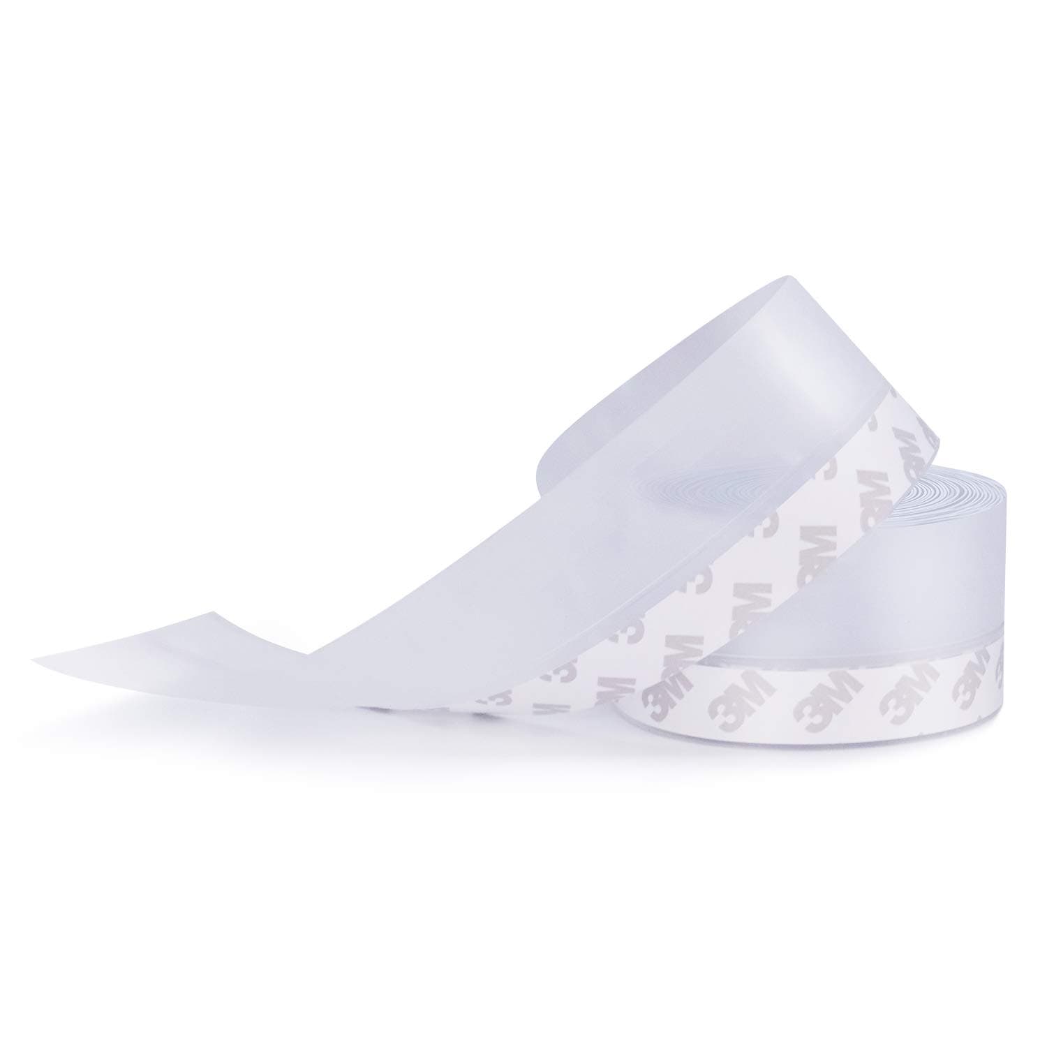 TAROSE Weather Stripping, 33 Feet Weather Stripping Door Seal Door Draft Stopper Shower Door Seal Strip Window Seal, Adhesive Silicone Tape (Transparent, 35MM)