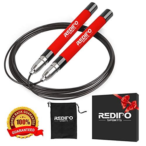 Redipo Jump Rope Speed Crossfit- Speed Jump Rope for Fitness- Jump Rope Workout for Fitness- Skipping Rope for Boxing, WOD, MMA, Fitness Exercise Training