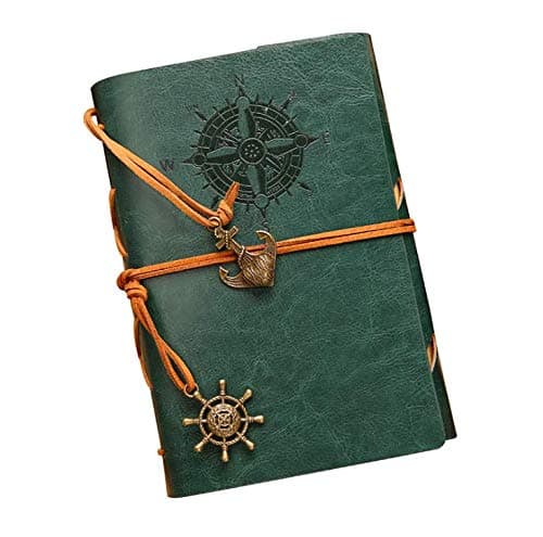 Yolandabecool Vintage Retro Leather Cover Journal Jotter Diary Notebook (Green)