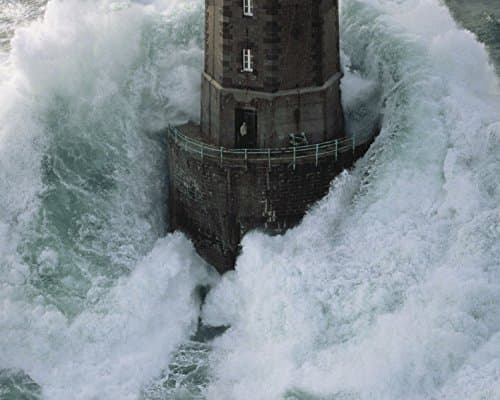 Jean Guichard "Phares Dans La Tempíte La Jument Digital" Canvas Print, Cotton, Multi-Colour, 3.20 x 40.00 x 50.00 cm