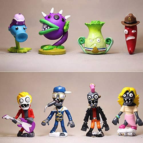 GNRC Plants Vs. Zombies Snow Pea Chomper Jalapeno 8 PCS Action Figure Doll Gift Toys