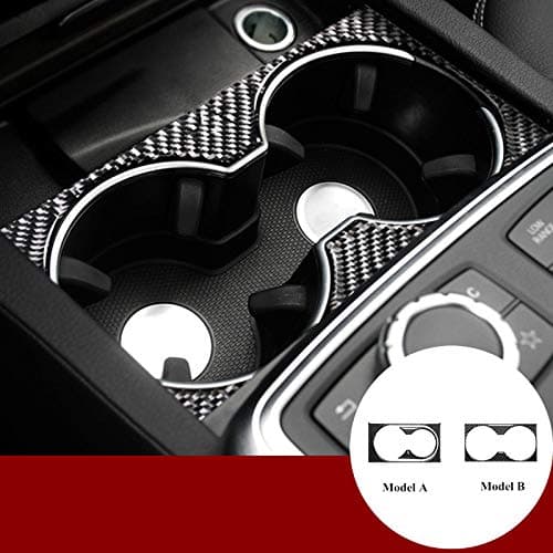 Carbon Fiber Center Console Water Cup Holder Trim Cover 2pcs for Mercedes-Benz GLE W166 Coupe C292 2015-2019 (Model A)