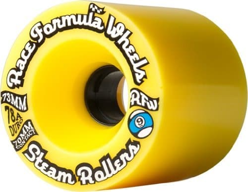 Sector 9 Race Steam Roller 73mm 78a Yellow Center Set Skateboard Wheels (Set of 4)
