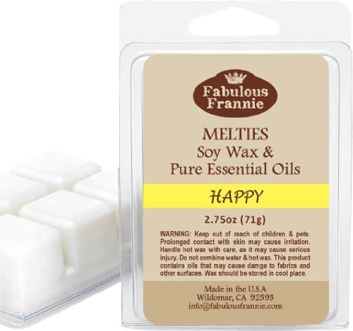 Fabulous FrannieHappy Pure & Natural Soy Candle Meltie/Tart/Melts Made with Pure Bergamot, Grapefruit and Ylang Ylang Essential Oils 2.5oz